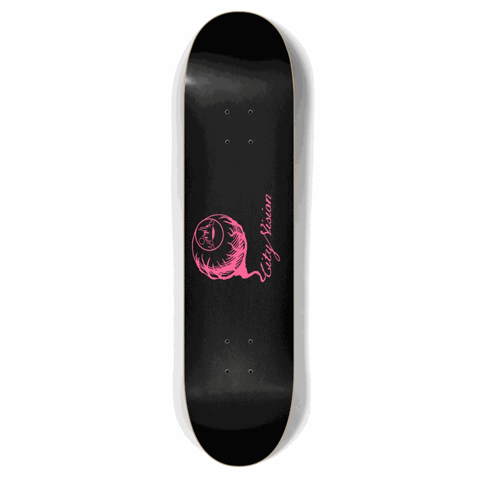 Black and Hot Pink Logo 7.87 City Vision Skateboards