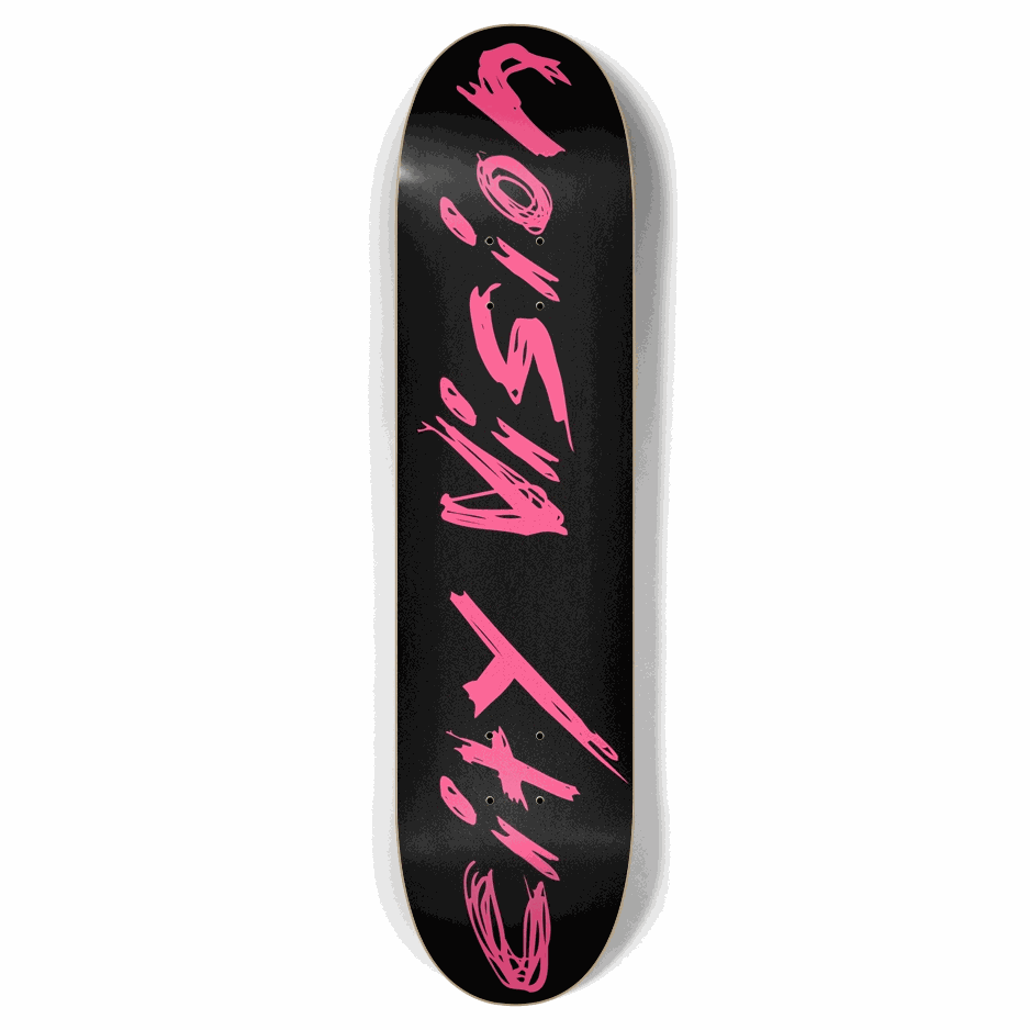 Black and Hot Pink Name 7.87 City Vision Skateboards