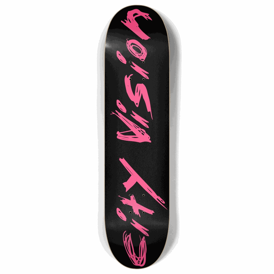 Skateboard - Black and Hot Pink Name 8.00 by City Vision Skateboards (8.00)