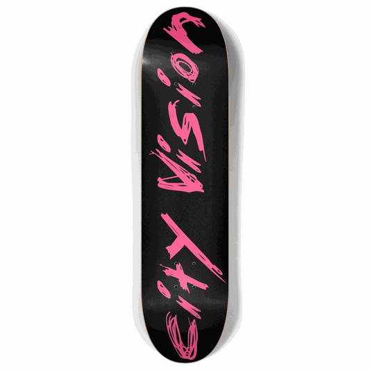 Skateboard - Black and Hot Pink Name 8.00 by City Vision Skateboards (8.00)