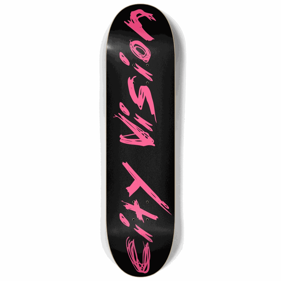 Black and Hot Pink Name 8.25 City Vision Skateboards
