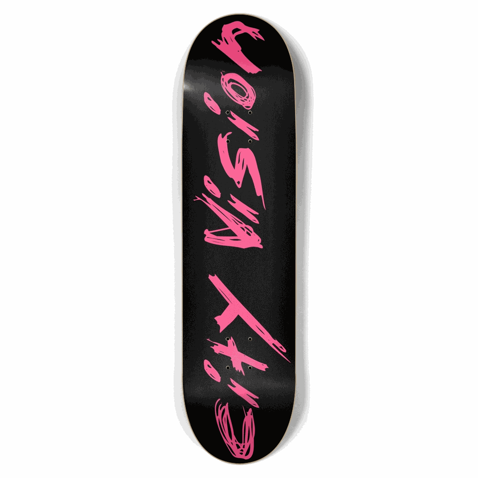 Black and Hot Pink Name 8.50 City Vision Skateboards