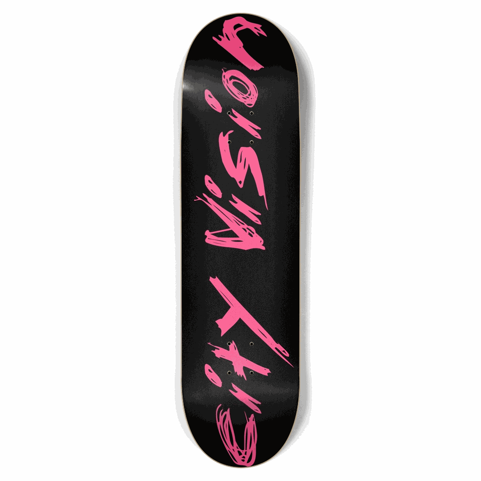 Black and Hot Pink Name 8.75 City Vision Skateboards