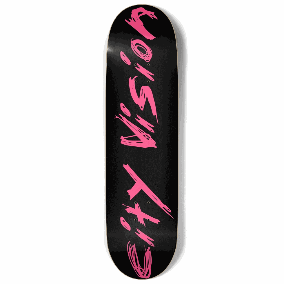 Black and Hot Pink Name 9.00 City Vision Skateboards