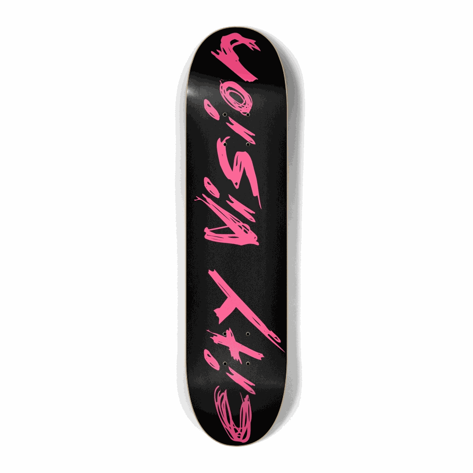 Black and Hot Pink Name Mini 7.25 City Vision Skateboards