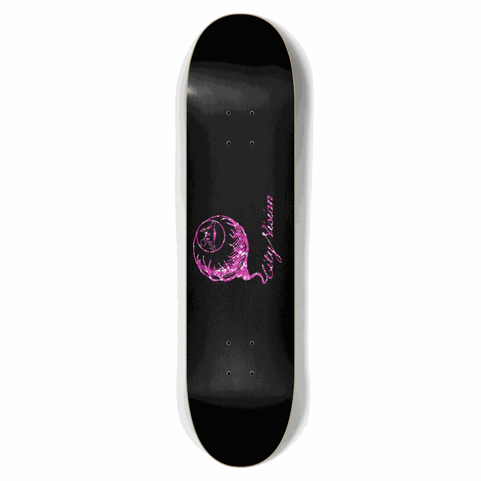 Black and Pink Glitter Logo 7.62 City Vision Skateboards