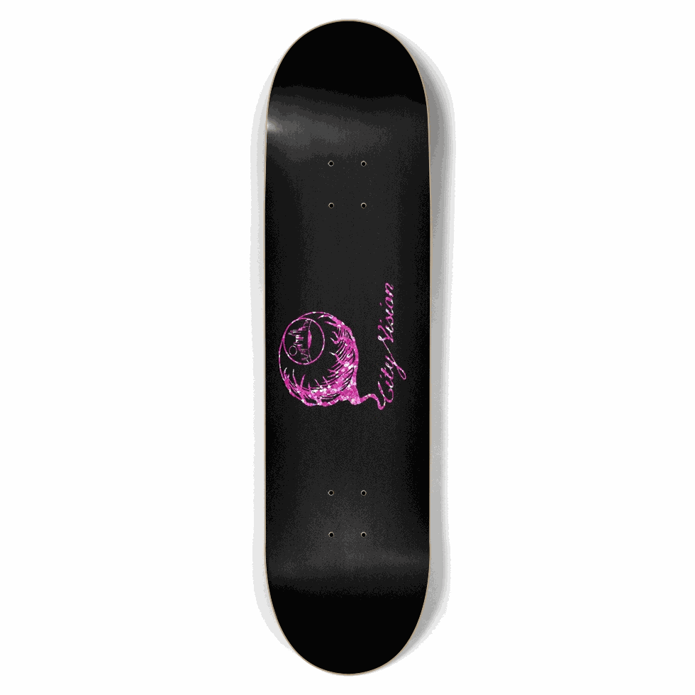 Black and Pink Glitter Logo 8.50 City Vision Skateboards