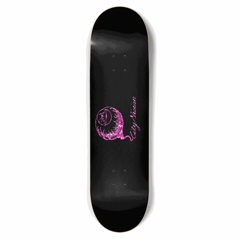 Black and Pink Glitter Logo 8.75 City Vision Skateboards