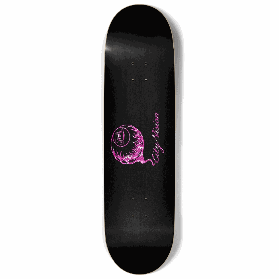 Black and Pink Glitter Logo 9.00 City Vision Skateboards