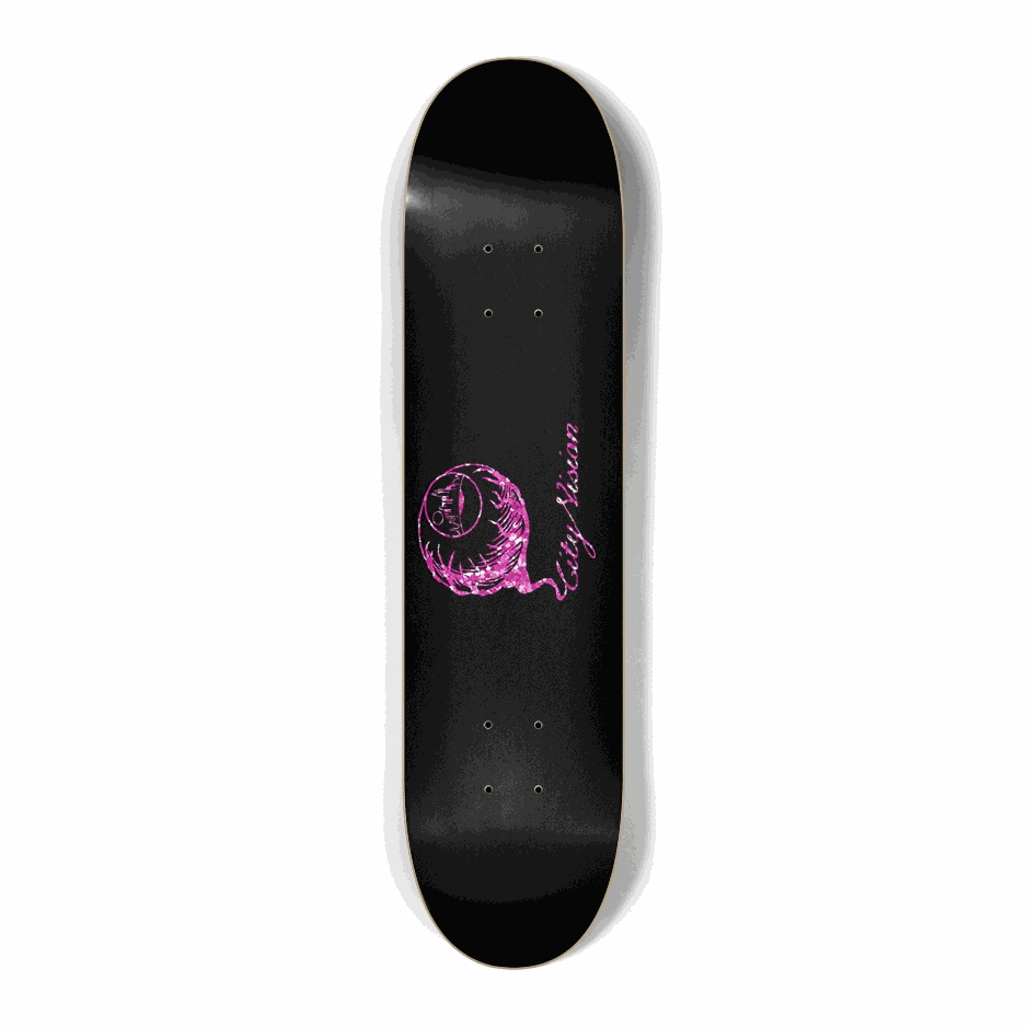 Black and Pink Glitter Logo Mini 7.25 City Vision Skateboards