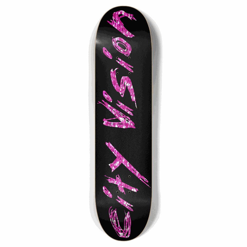 Black and Pink Glitter Name 7.87 City Vision Skateboards