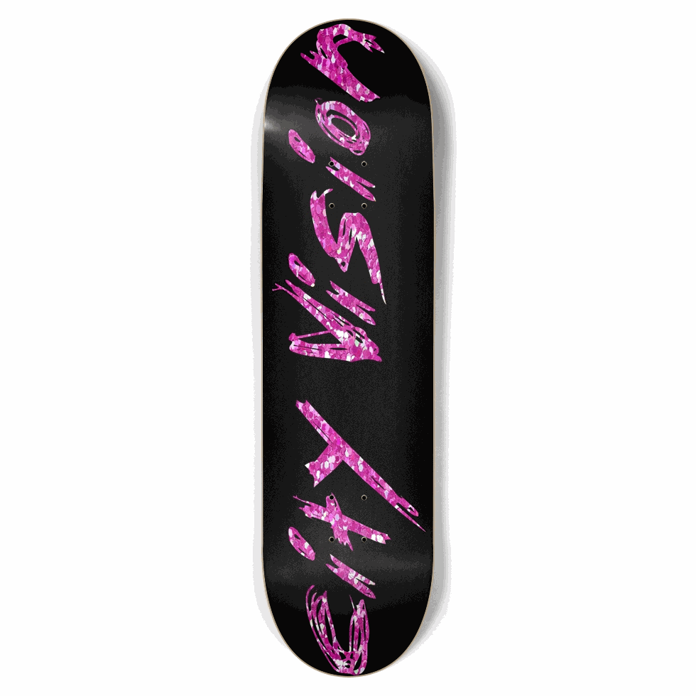 Black and Pink Glitter Name 8.75 City Vision Skateboards