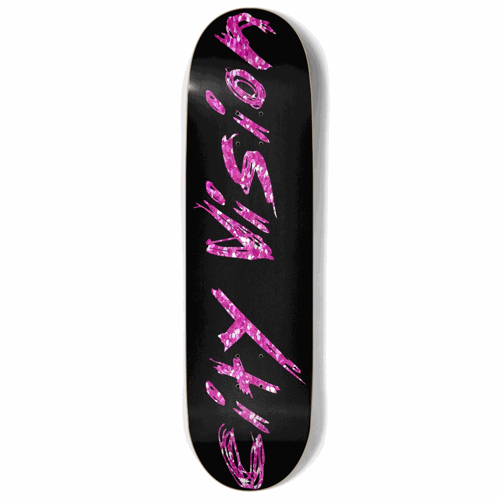 Black and Pink Glitter Name 9.00 City Vision Skateboards
