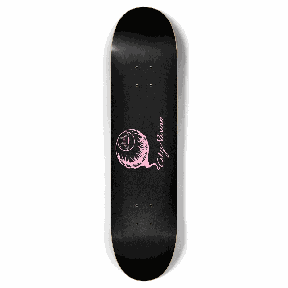 Black and Pink Logo 7.87 City Vision Skateboards