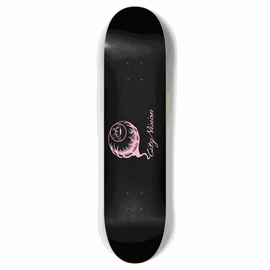 Black and Pink Logo 7.87 City Vision Skateboards