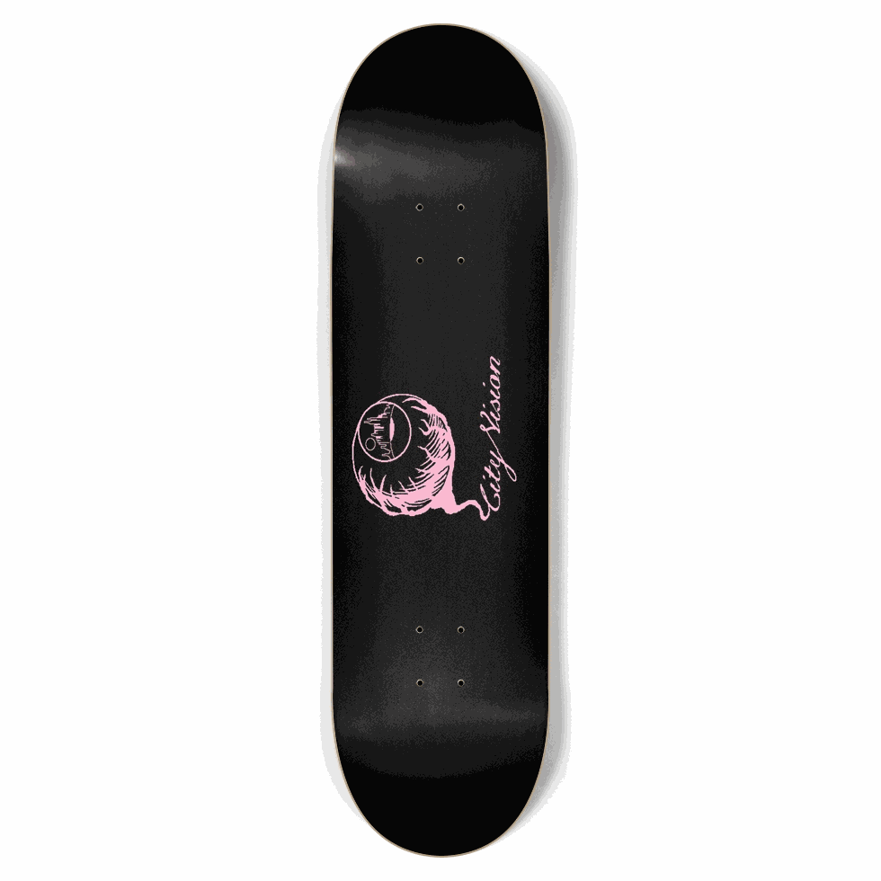 Black and Pink Logo 8.75 City Vision Skateboards