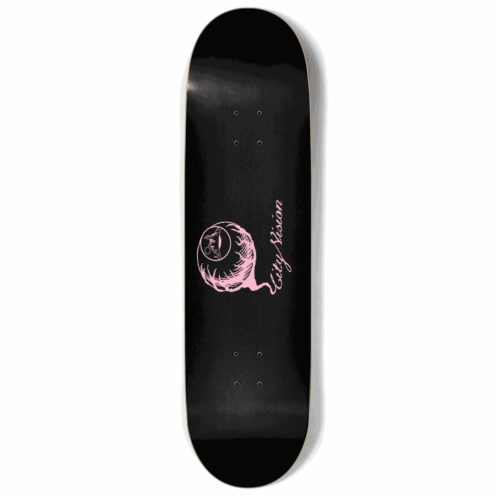 Black and Pink Logo 9.00 City Vision Skateboards