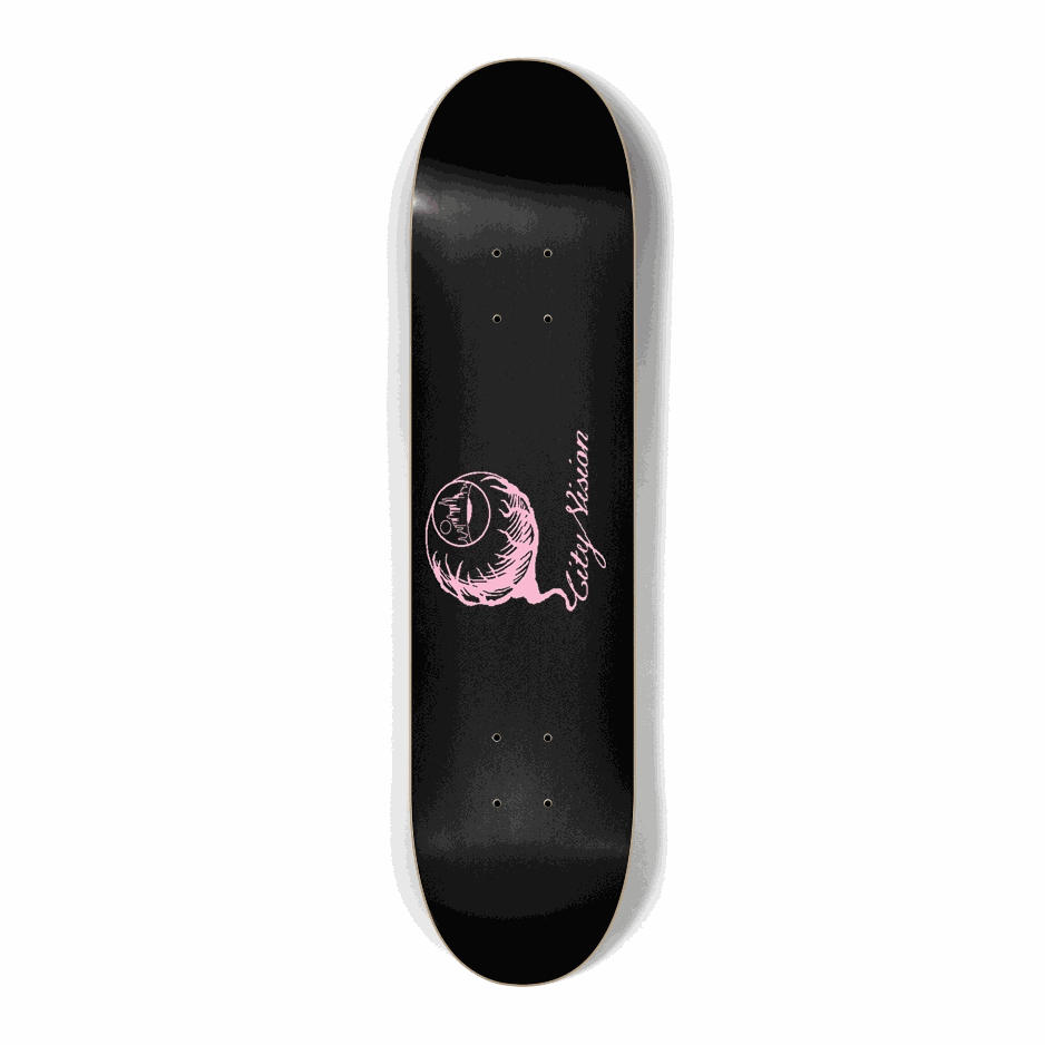 Black and Pink Logo Mini 7.25 City Vision Skateboards