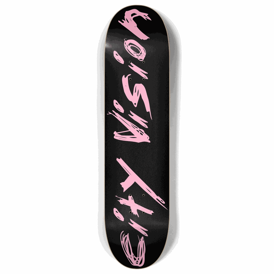 Skateboard - Black and Pink Name 8.00 by City Vision Skateboards (8.00)