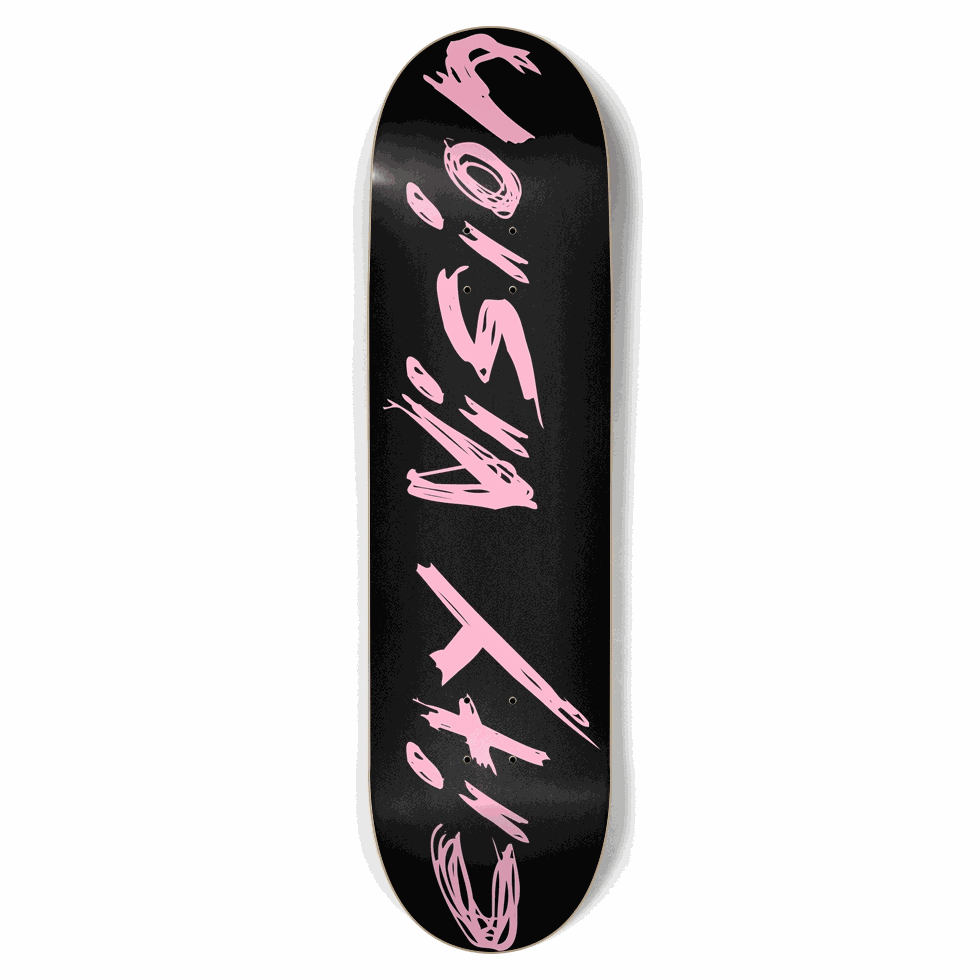 Black and Pink Name 8.75 City Vision Skateboards