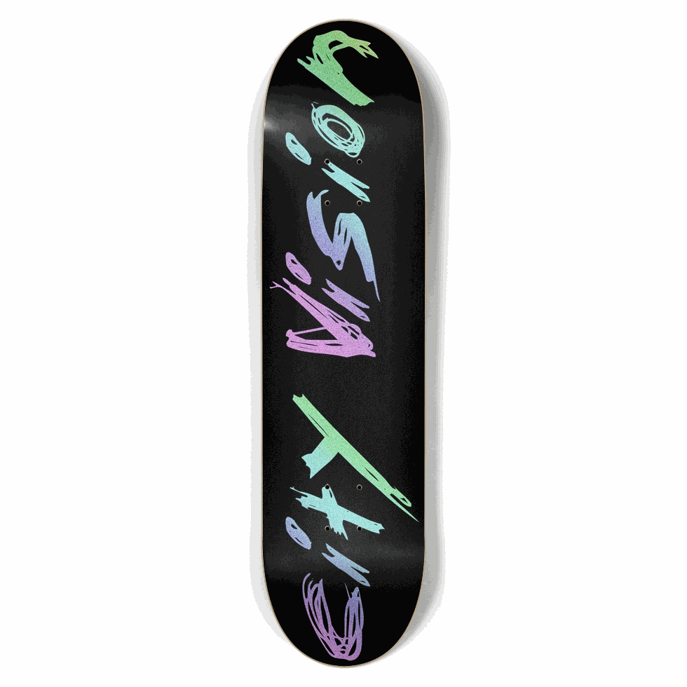 Black and Rainbow Glitter Name 8.50 City Vision Skateboards