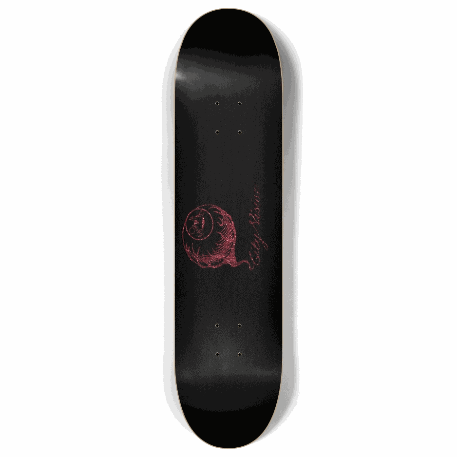 Skateboard - Black and Red Glitter Logo 8.00 by City Vision Skateboards (8.00)
