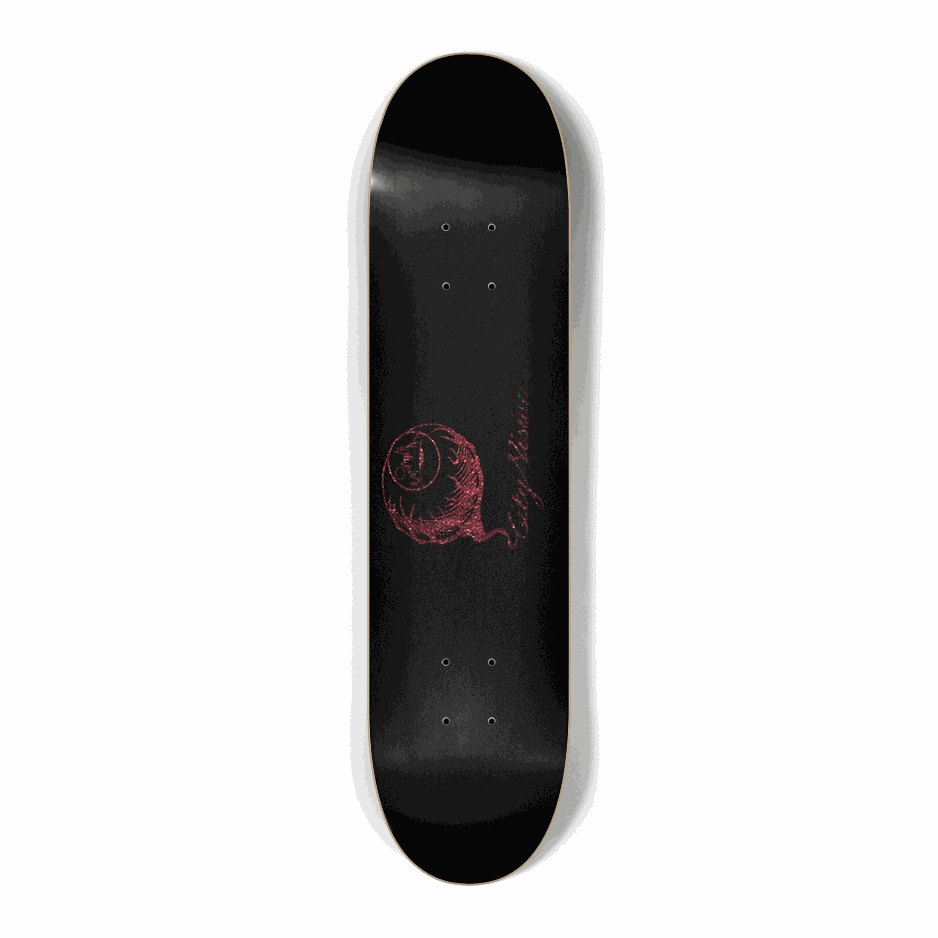 Black and Red Glitter Logo Mini 7.25 City Vision Skateboards