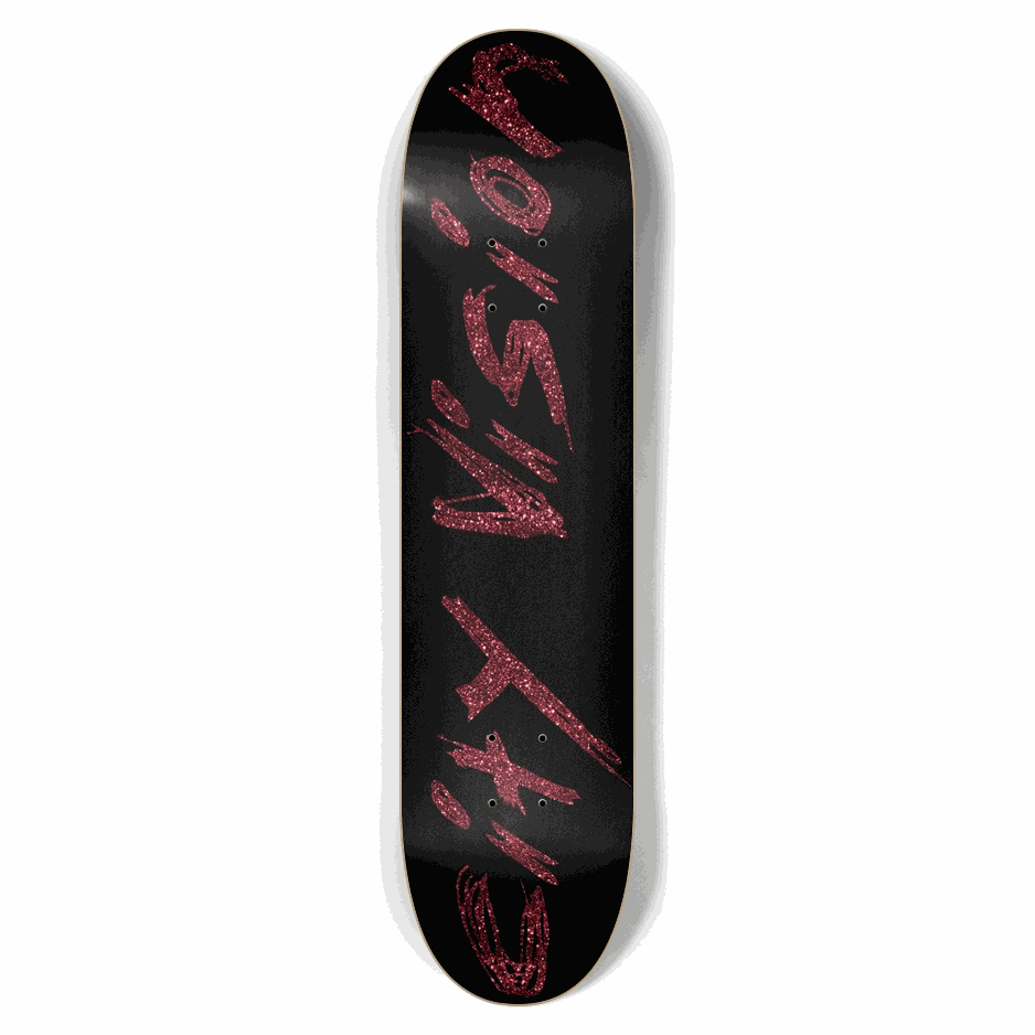 Black and Red Glitter Name 7.62 City Vision Skateboards