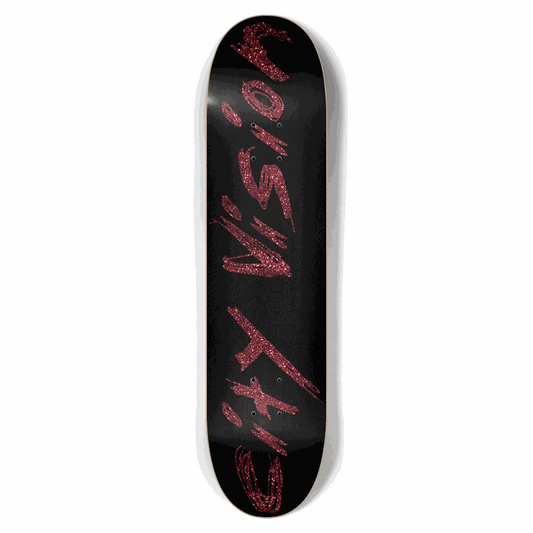 Black and Red Glitter Name 7.62 City Vision Skateboards