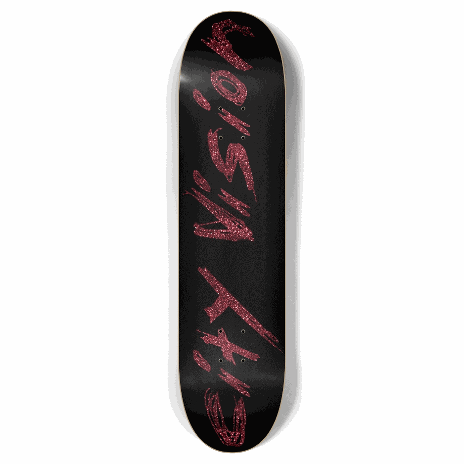 Black and Red Glitter Name 7.87 City Vision Skateboards