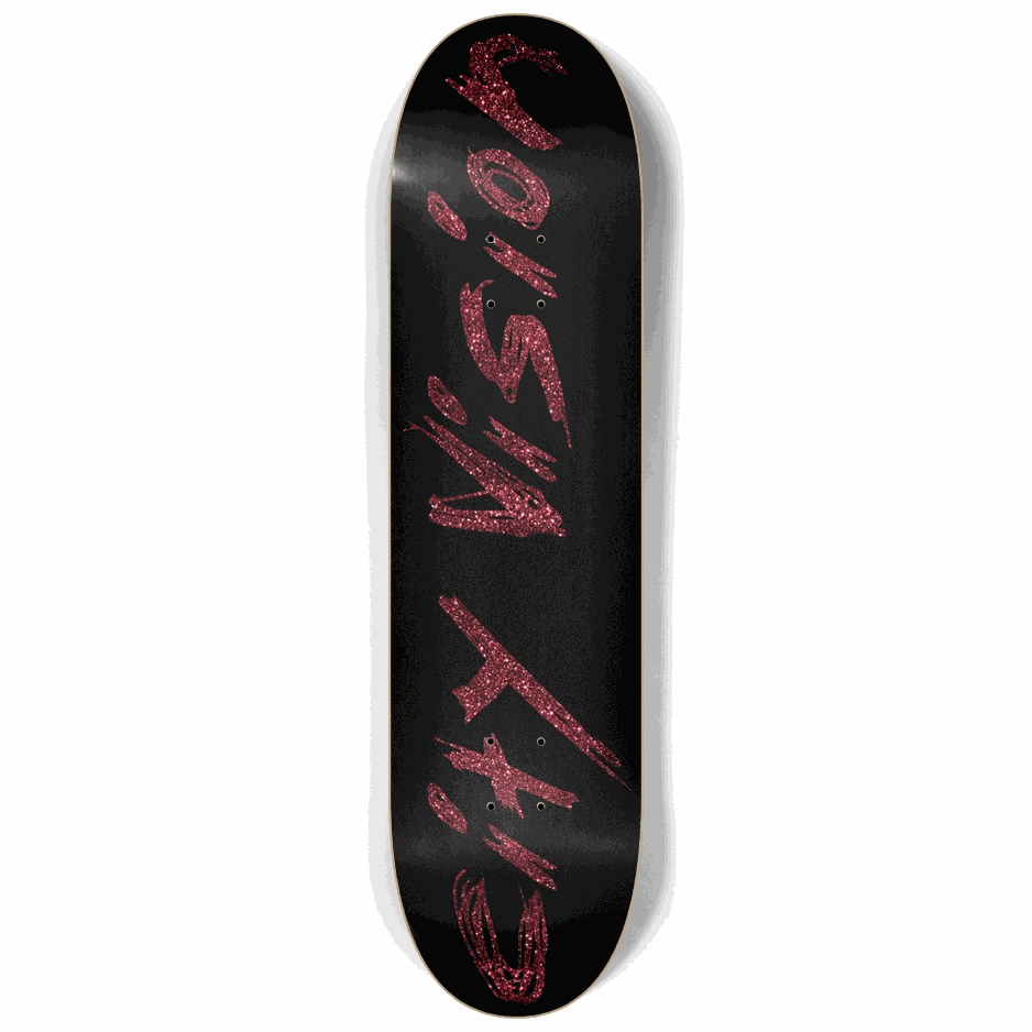 Black and Red Glitter Name 8.25 City Vision Skateboards
