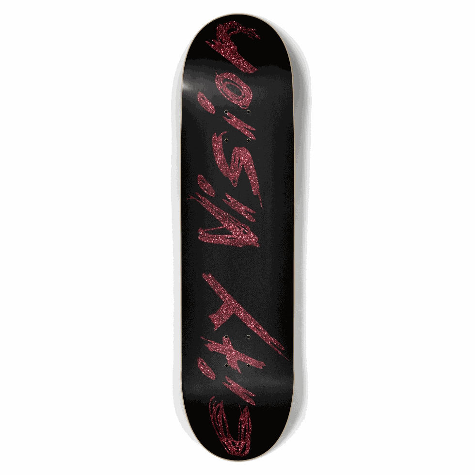Black and Red Glitter Name 8.50 City Vision Skateboards