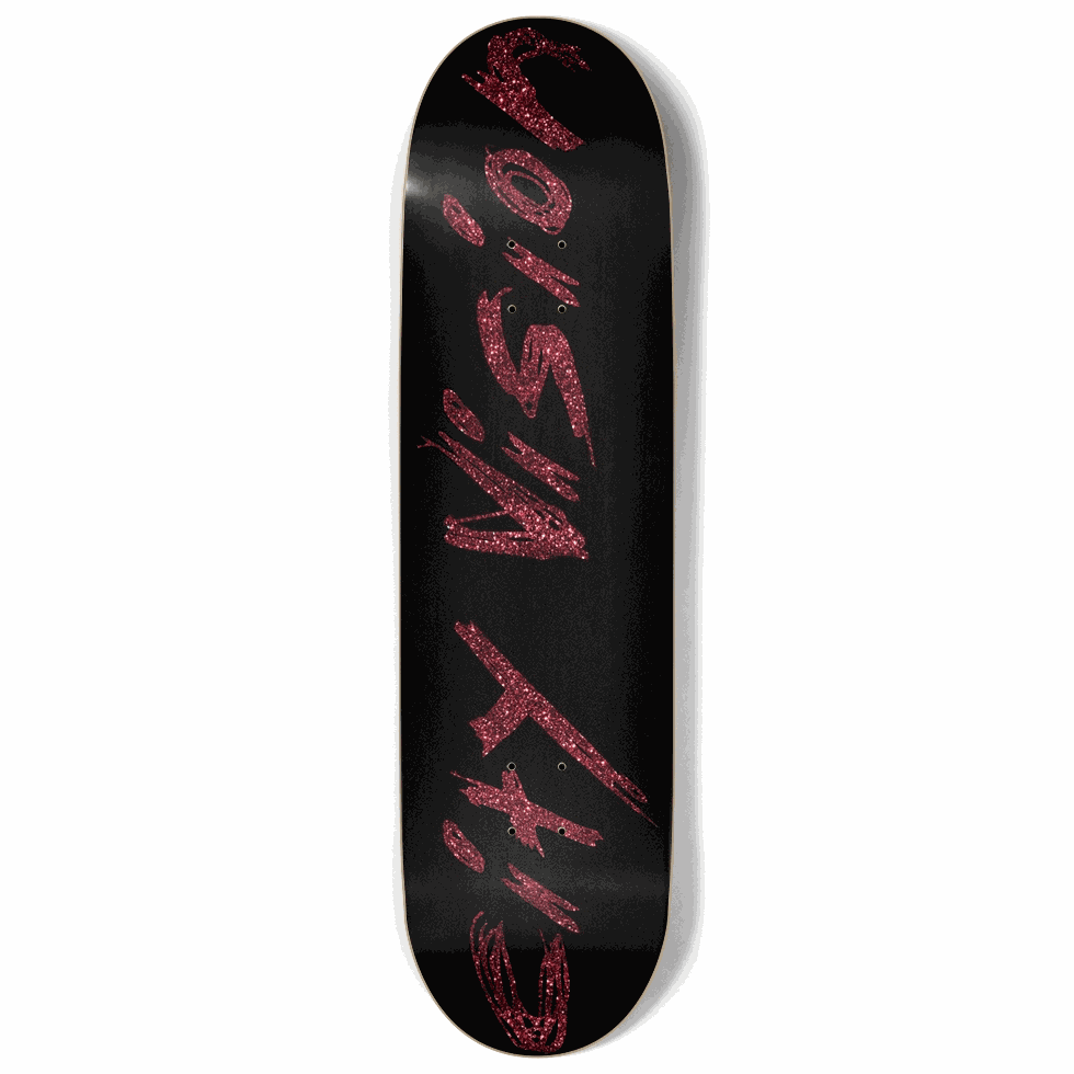 Black and Red Glitter Name 9.00 City Vision Skateboards