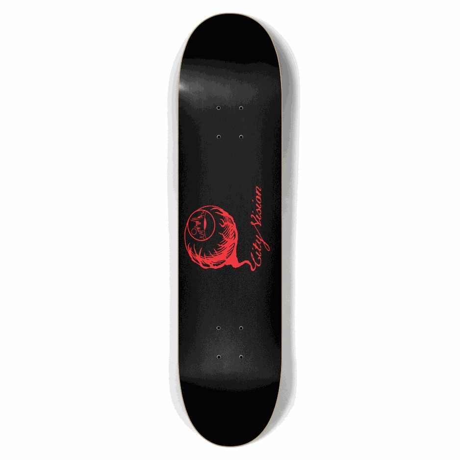Black and Red Logo 7.62 City Vision Skateboards