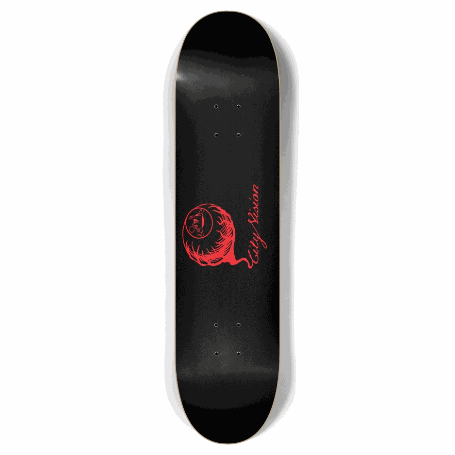 Black and Red Logo 7.87 City Vision Skateboards
