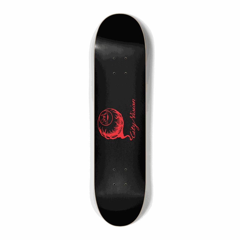 Black and Red Logo Mini 7.25 City Vision Skateboards