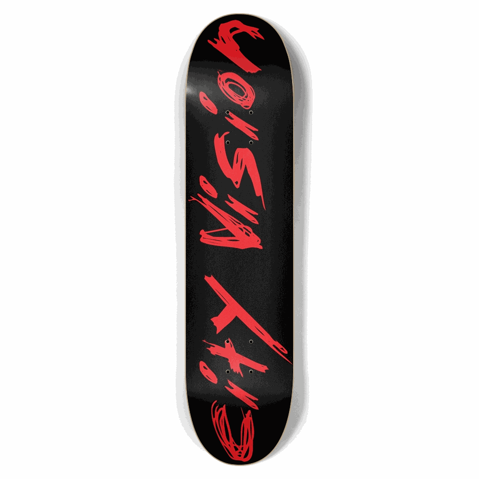 Black and Red Name 7.62 City Vision Skateboards