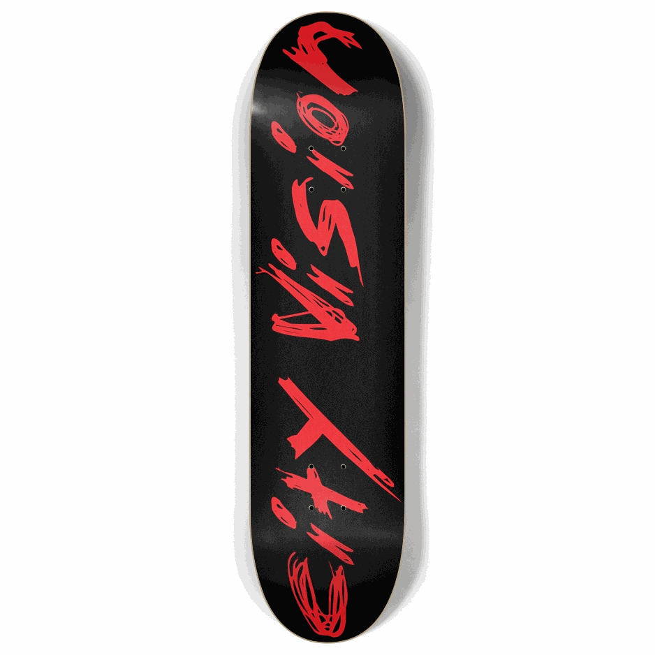 Skateboard - Black and Red Name 8.00 by City Vision Skateboards (8.00)