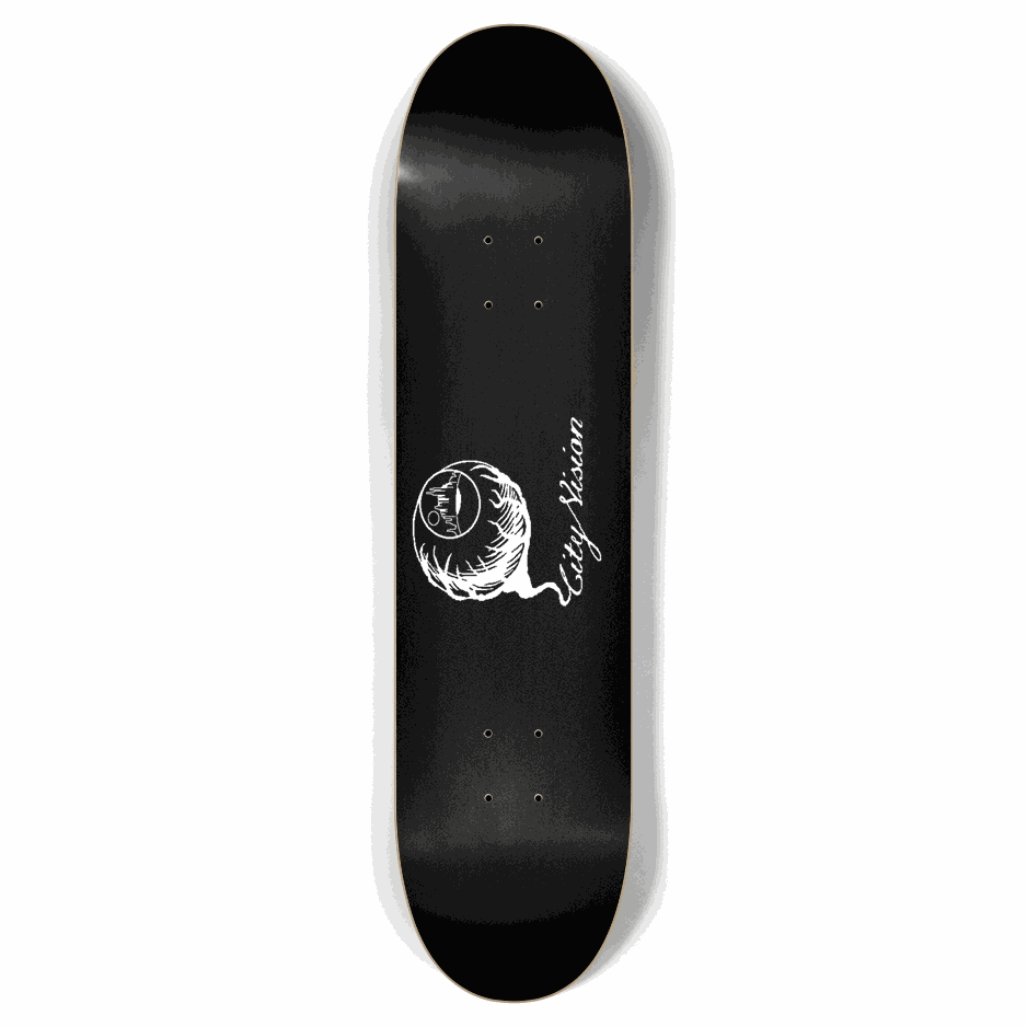 Black and White Logo 7.87 City Vision Skateboards