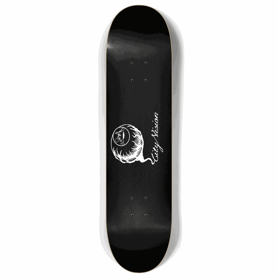 Skateboard - Black and White Logo 8.00 by City Vision Skateboards (8.00)