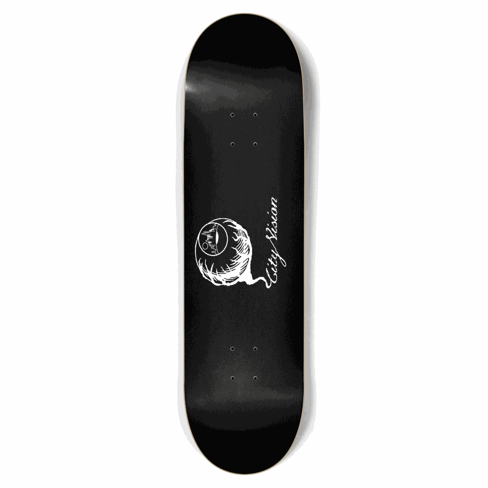 Black and White Logo 8.75 City Vision Skateboards