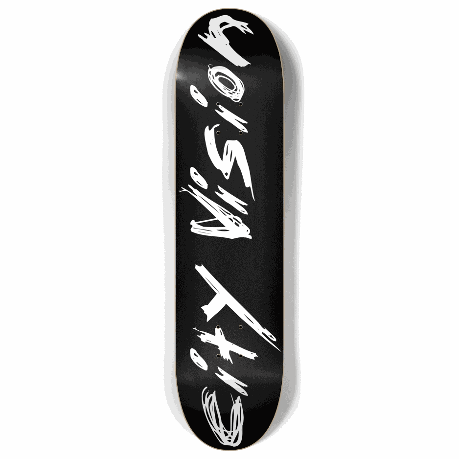 Skateboard - Black and White Name 8.00 by City Vision Skateboards (8.00)