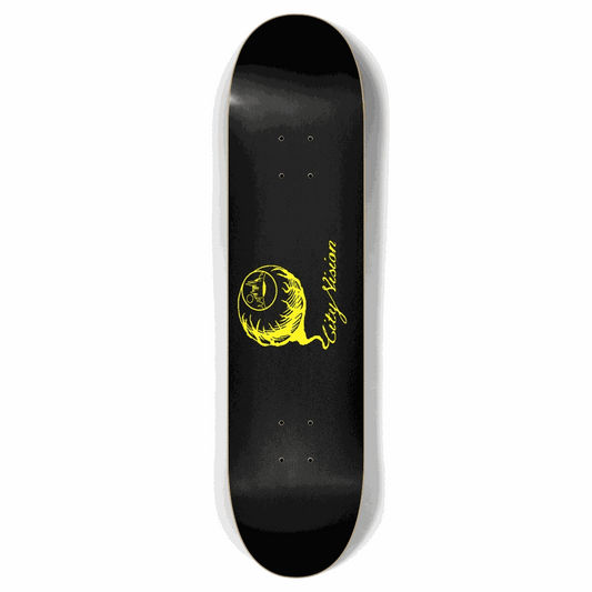 Black and Yellow Logo 7.87 City Vision Skateboards
