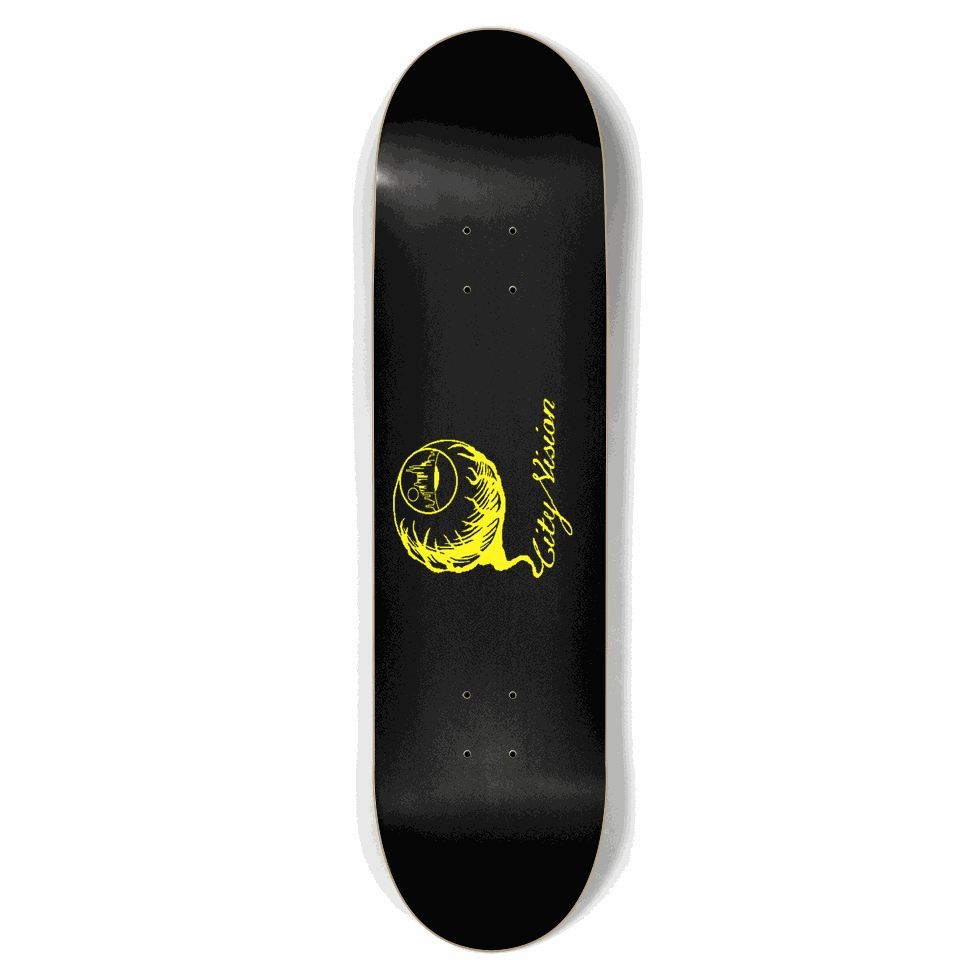 Black and Yellow Logo 8.50 City Vision Skateboards
