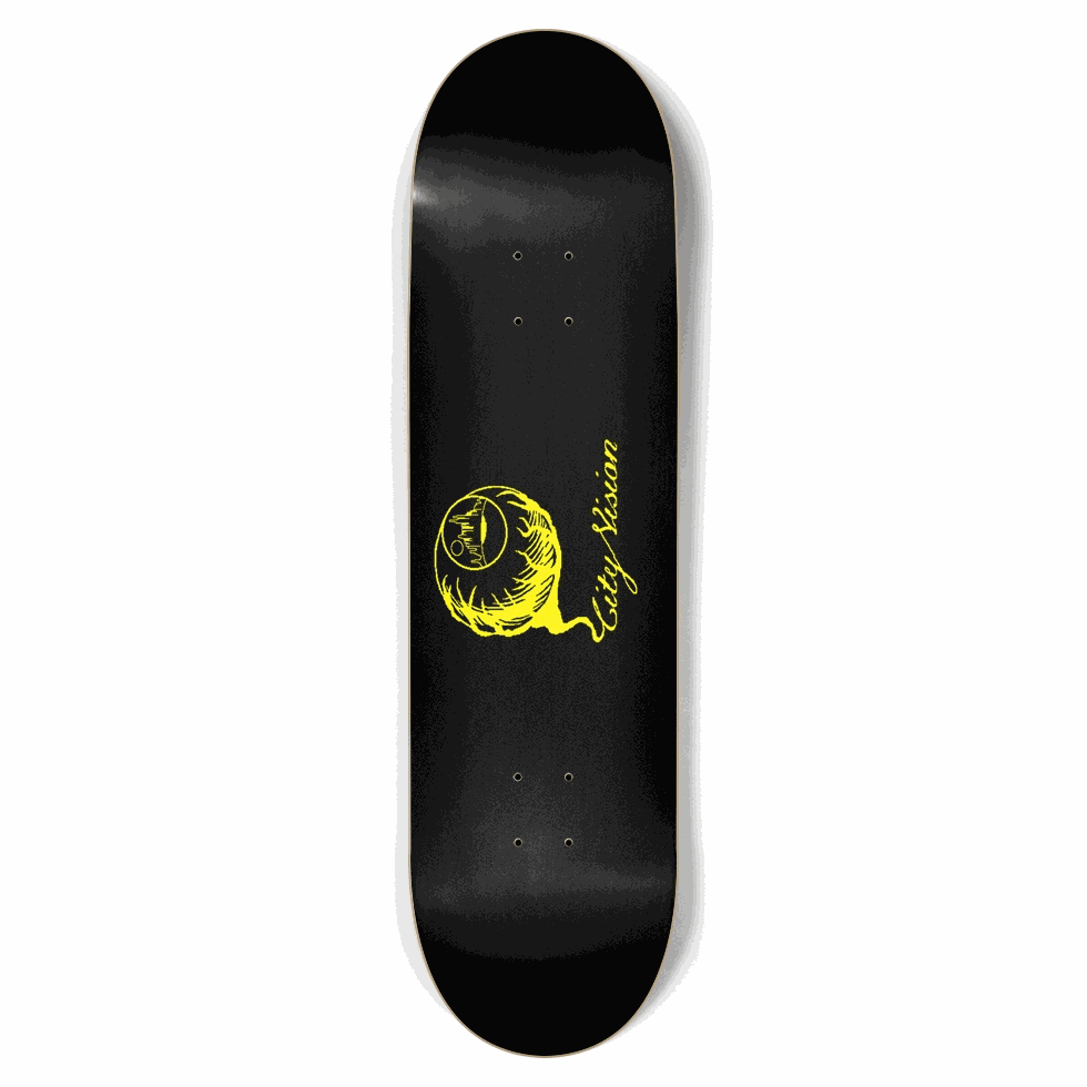 Black and Yellow Logo 8.75 City Vision Skateboards