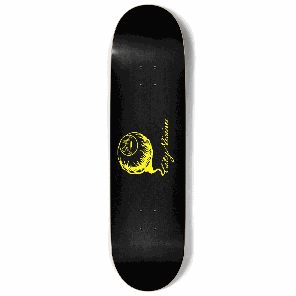 Black and Yellow Logo 9.00 City Vision Skateboards