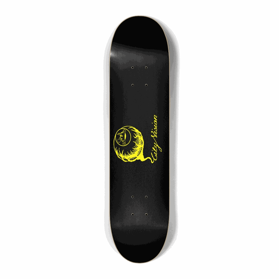 Black and Yellow Logo Mini 7.25 City Vision Skateboards