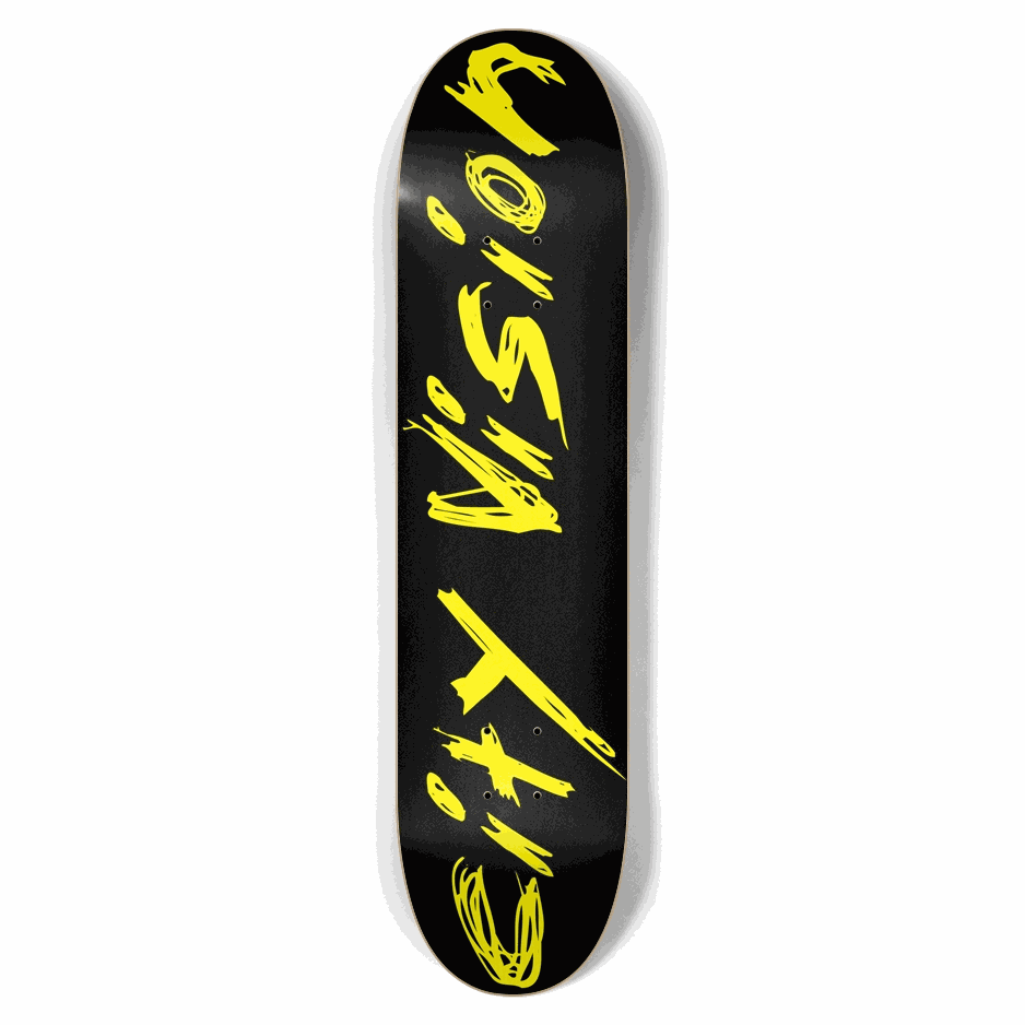 Black and Yellow Name 7.62 City Vision Skateboards
