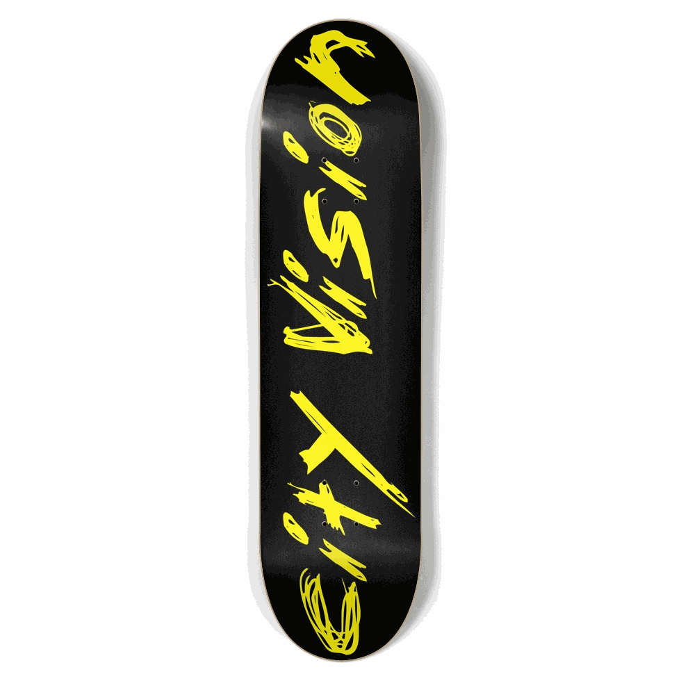Black and Yellow Name 8.50 City Vision Skateboards