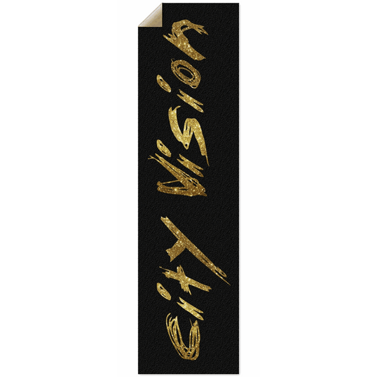 Black & Gold Glitter Name Griptape City Vision Skateboards